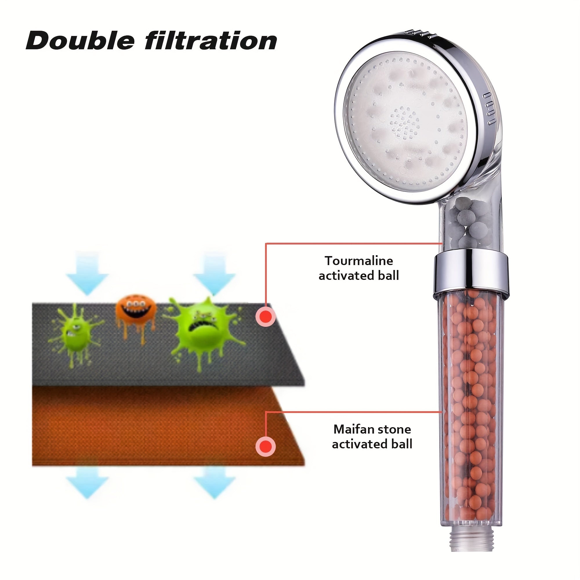 LED 7 Colors Shower Head Automatic Changing Light Water Saving High Pressure