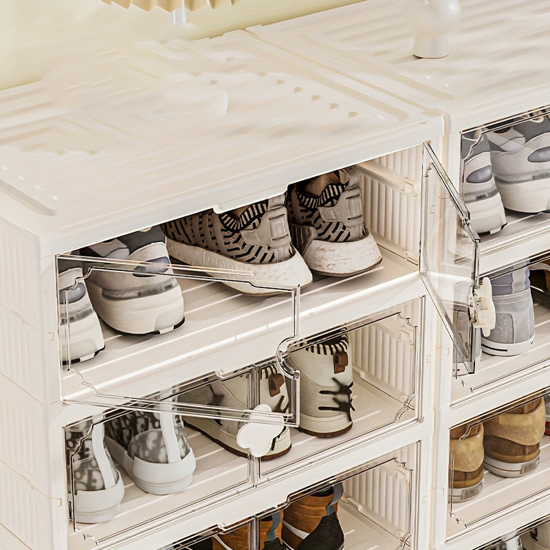 Dustproof Shoe Storage Rack Foldable Plastic Sneaker Organizer