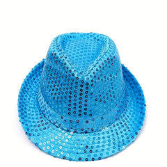 Mens Wide Brim Fedora Hat Sequins