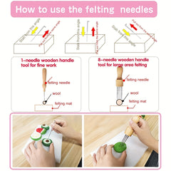 Complete Wool Felting Tool Kit with 90 Needles, Bottles, and Pen