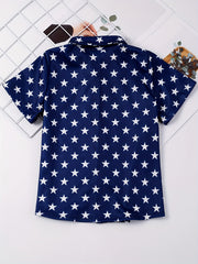 Boys Stars Element Shirts With Pocket Short Sleeve Comfy Stretchy Kids Tops