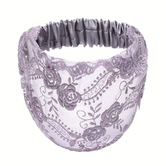 Vintage Flower Headband Lace Hair Band Stretchy Headdress Hair Accessories