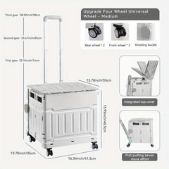 Foldable Utility Cart With Wheels Portable Heavy Duty Shopping Cart