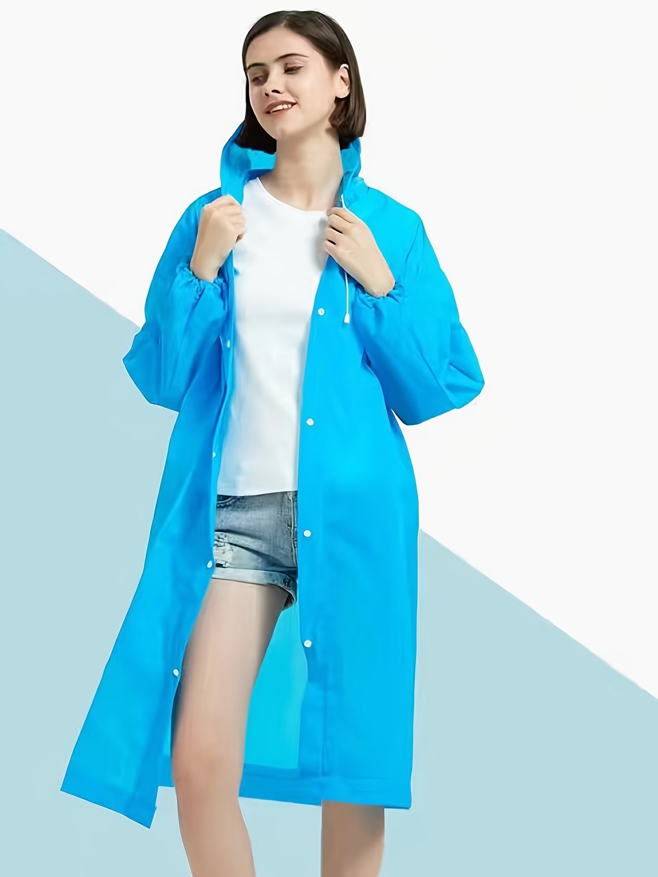 Reusable Rain Poncho for Adults with Hood