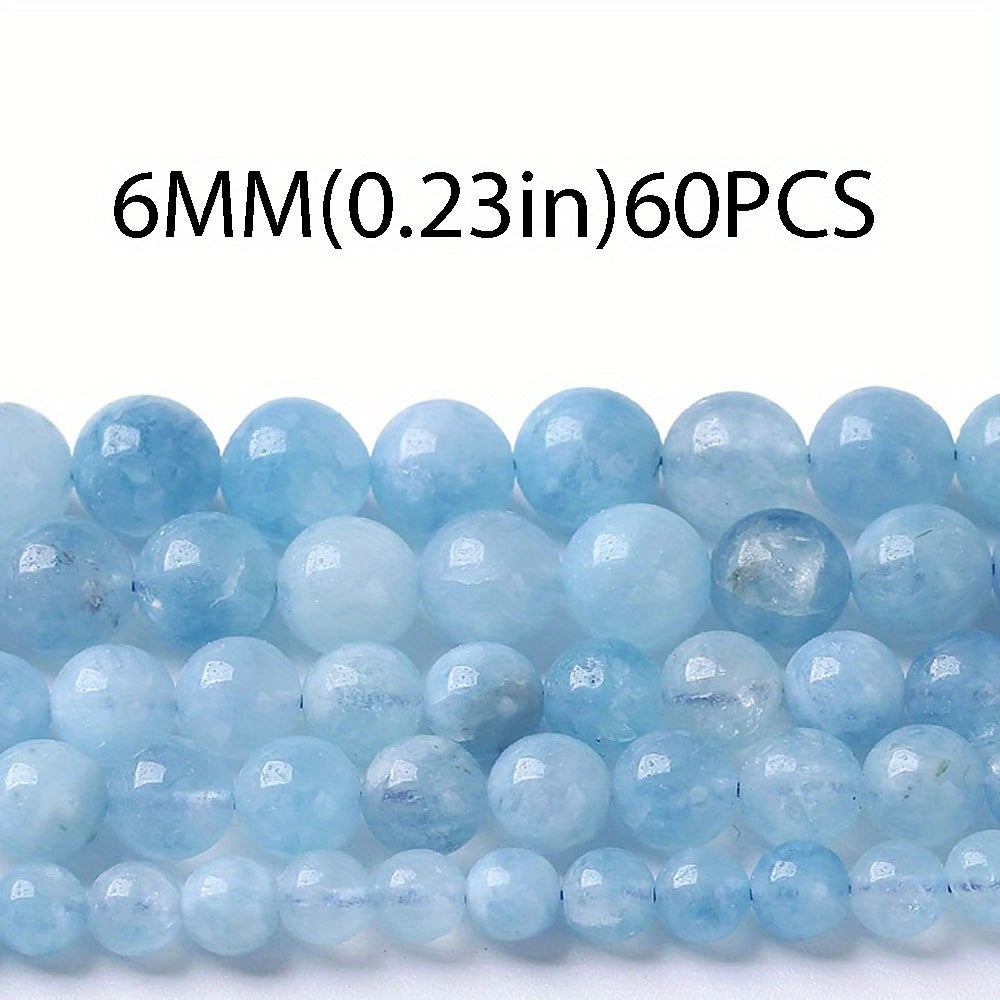 36pcs Aquamarine Natural Stone Beads for DIY Bracelet Necklace