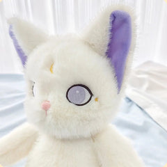 Soft Fluffy Witch Cat Plush Doll Magical Kitten Toy with Pastel Colors