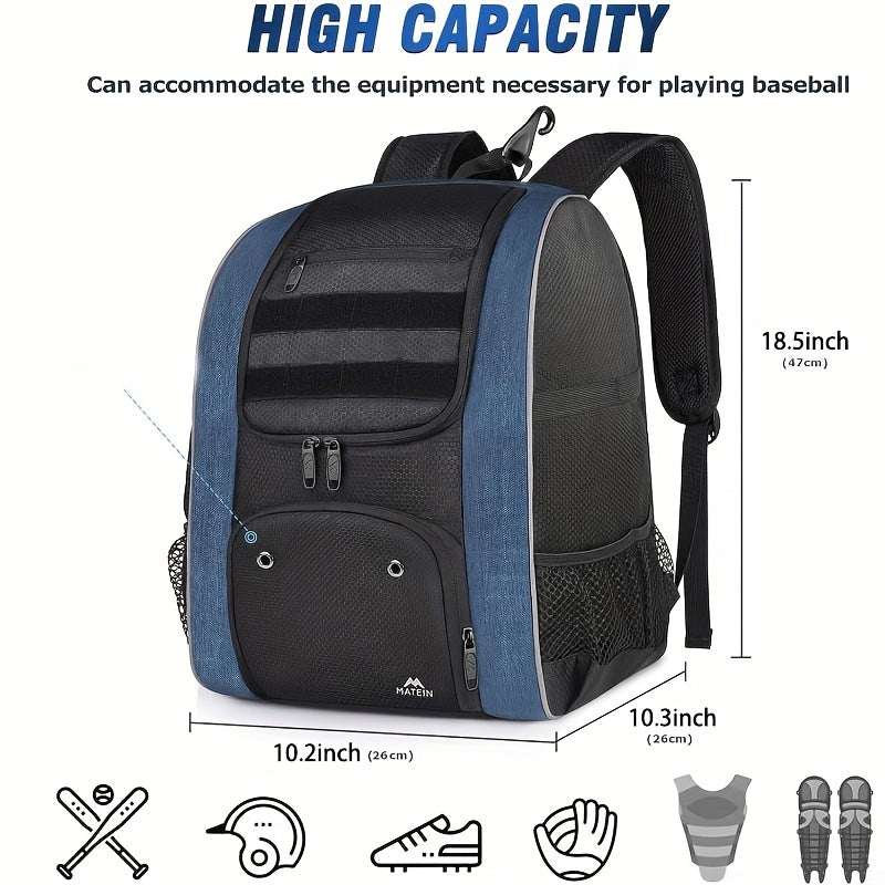 MATEIN Baseball Backpack Softball Bag With Shoes Compartment For Men