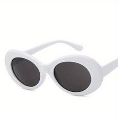 Y2K Oval Sunglasses Women Men Beach Party Club UV400
