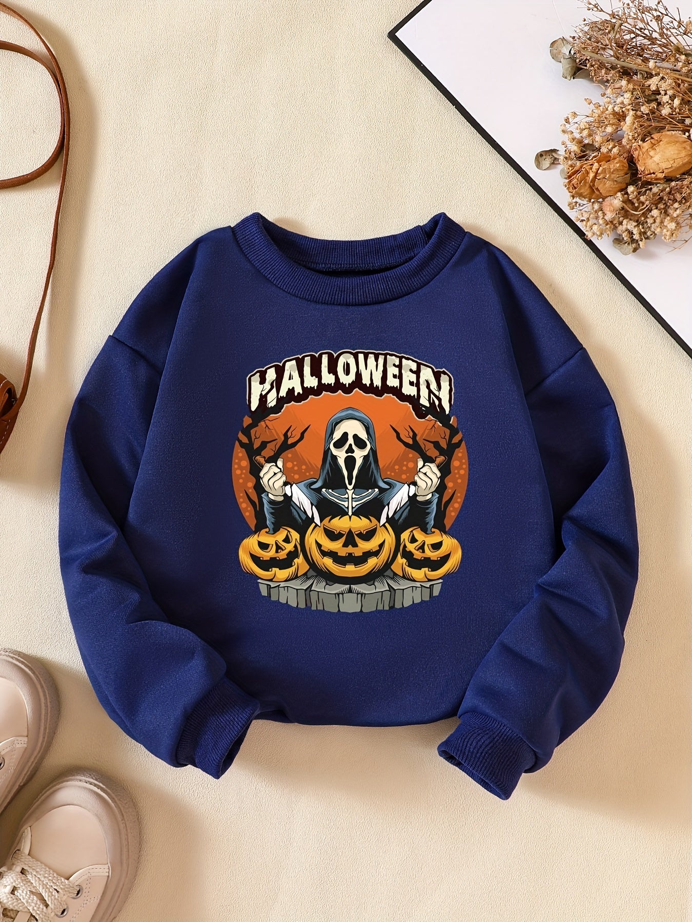 Girls' Halloween Skeleton Witch Sweatshirt