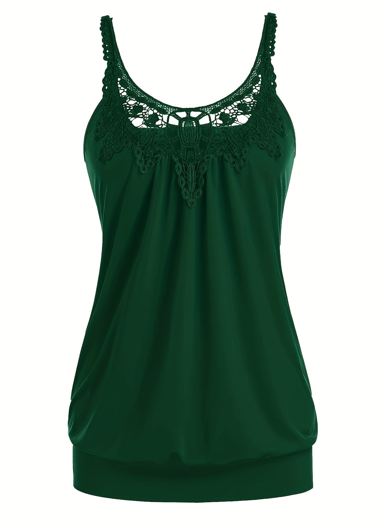 Lace Trim Sleeveless Stitching Tank Top