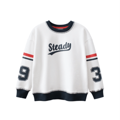 Kid's Preppy Style Sweatshirt Print Pullover Crew Neck Long Sleeve Top