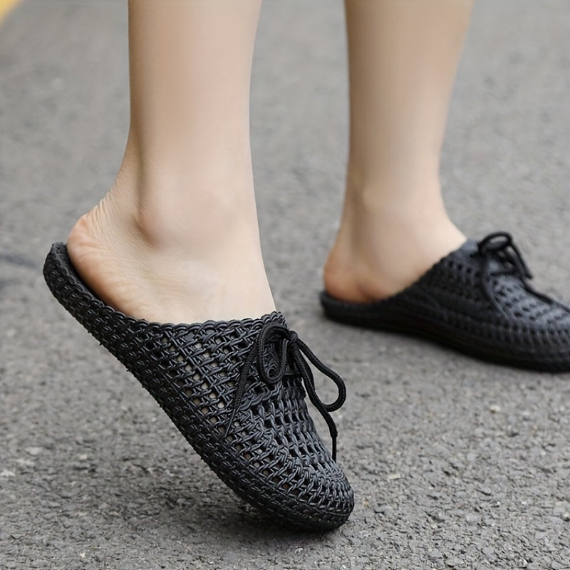 Women's Solid Mules Casual Hollow Out Summer Shoes Lightweight