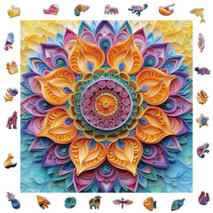 Sunflower Wooden Puzzle with Animal Pieces - Fun Puzzle Gift