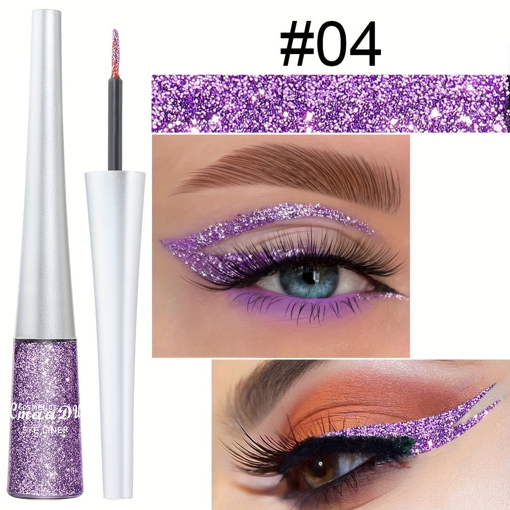 Glitter Liquid Eyeliner Stick Fine Tip Easy Apply Waterproof Eye Makeup Tool