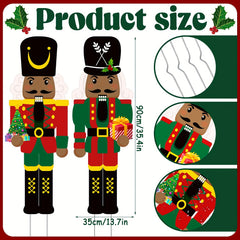 2PCS Christmas Nutcracker Yard Sign With Stakes Outdoor Decorations