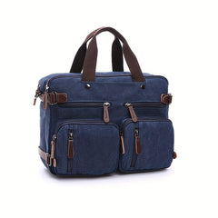 Canvas Laptop Bag With Laptop Compartment & Adjustable Strap