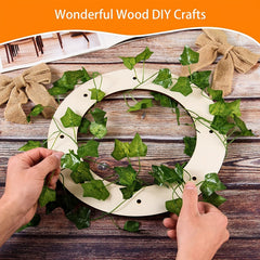 6pcs Wooden Wreath Frames DIY Christmas Crafts Unfinished Floral Hoop Rings