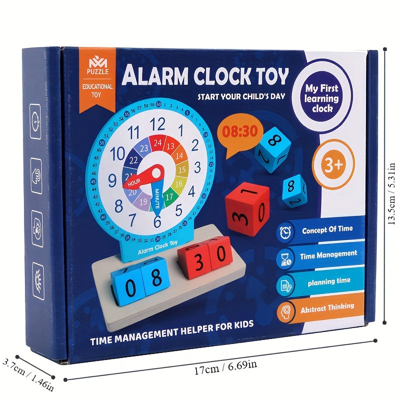 Educational Wooden Teaching Clock for Kids - Time Learning Kit