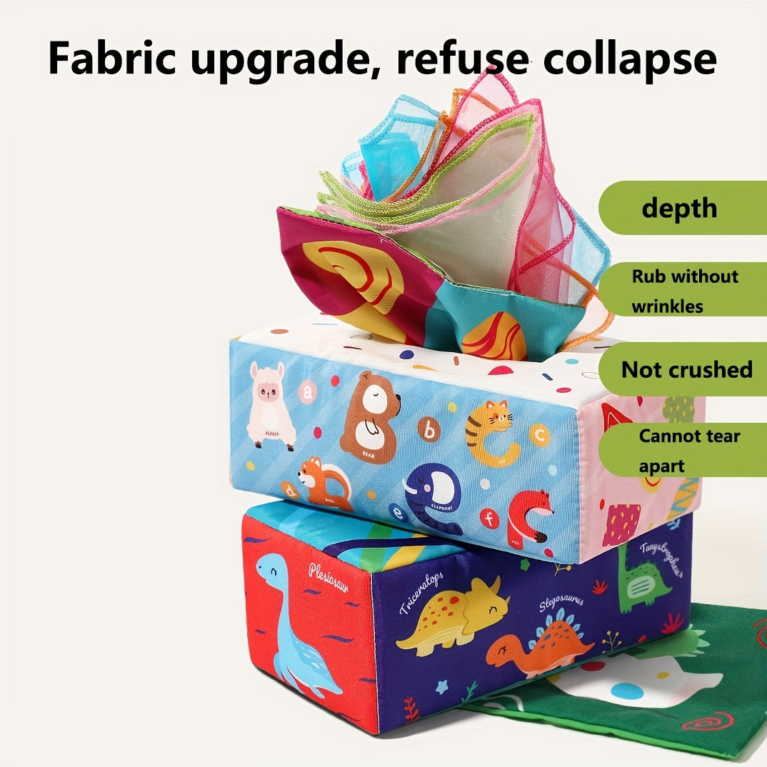 Montessori Tissue Box & Crinkle Paper Sensory Scarves Set