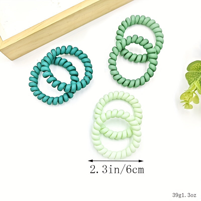 6pcs Frosted Elastic Hair Tie Set - Solid Hair Ring Accessories