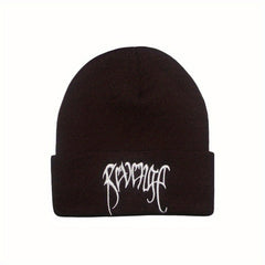 High Letter Embroidery Knitted Hat Autumn Winter Pullover Beanie