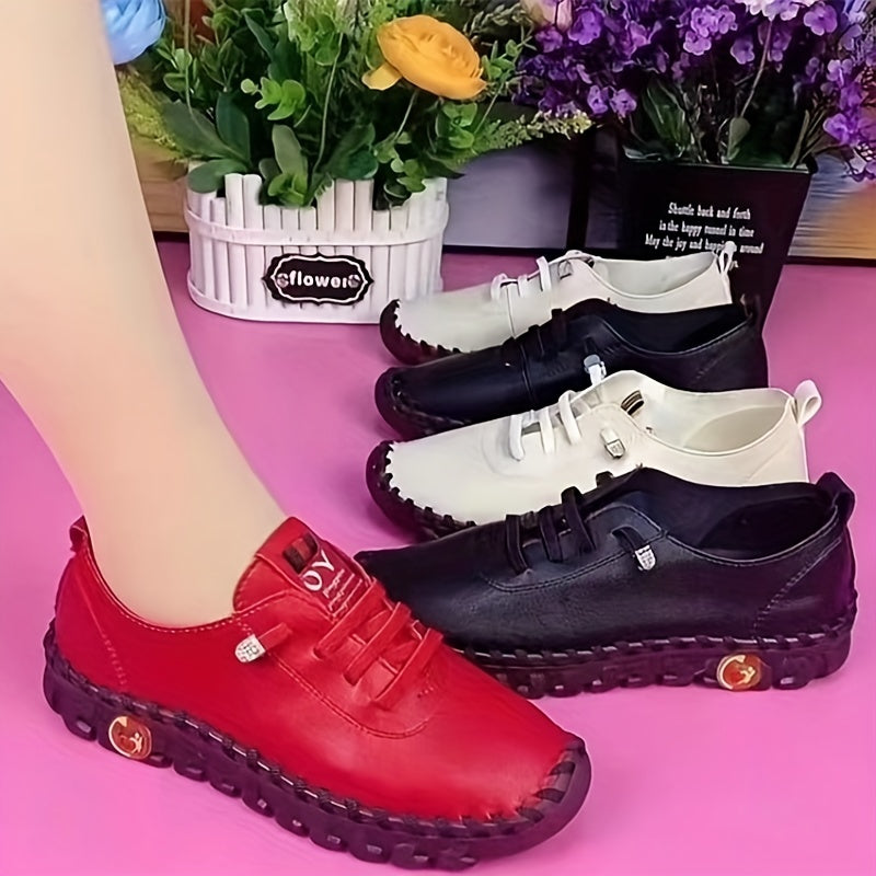 Women's Casual Flat Sneakers Soft Sole Low Top Shoes Comfy Slip On