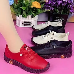 Women's Casual Flat Sneakers Soft Sole Low Top Shoes Comfy Slip On