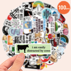 100 Sarcastic Prank Stickers for Laptops - DIY Humorous Graffiti