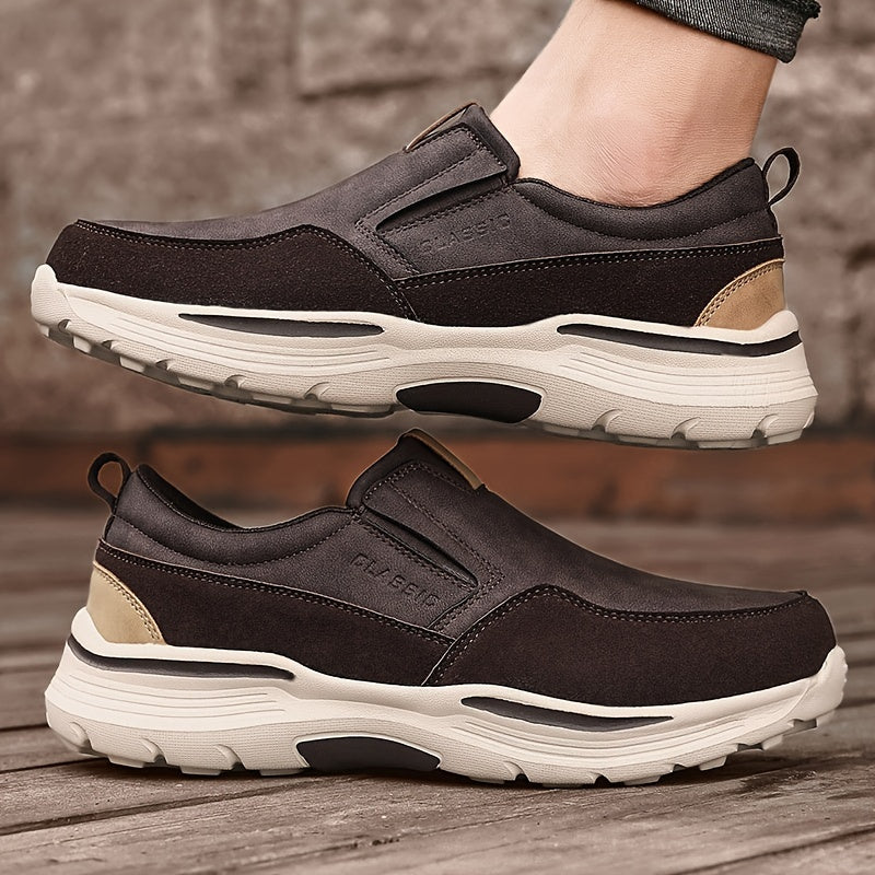 Men's Platform Loafers Comfort Slip On Casual Shoes