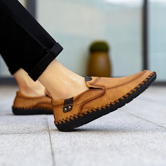 Men's Stitching Loafer Shoes Lightweight Slip On Flat Shoes