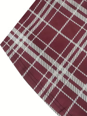 Women's Plus Plaid Print Ruched Criss Cross Cami Dress