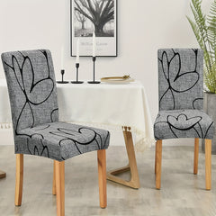 Flower Dining Chair Slipcover Stretching Dustproof