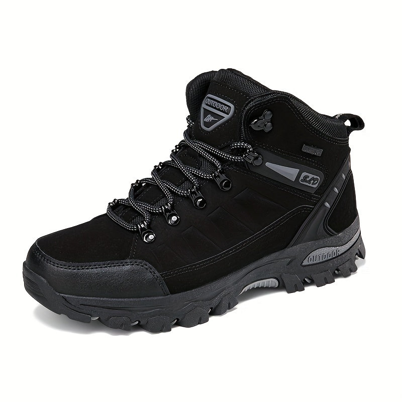 Men's High Top Hiking Boots Lace Up Durable Non Slip Outdoor Shoes