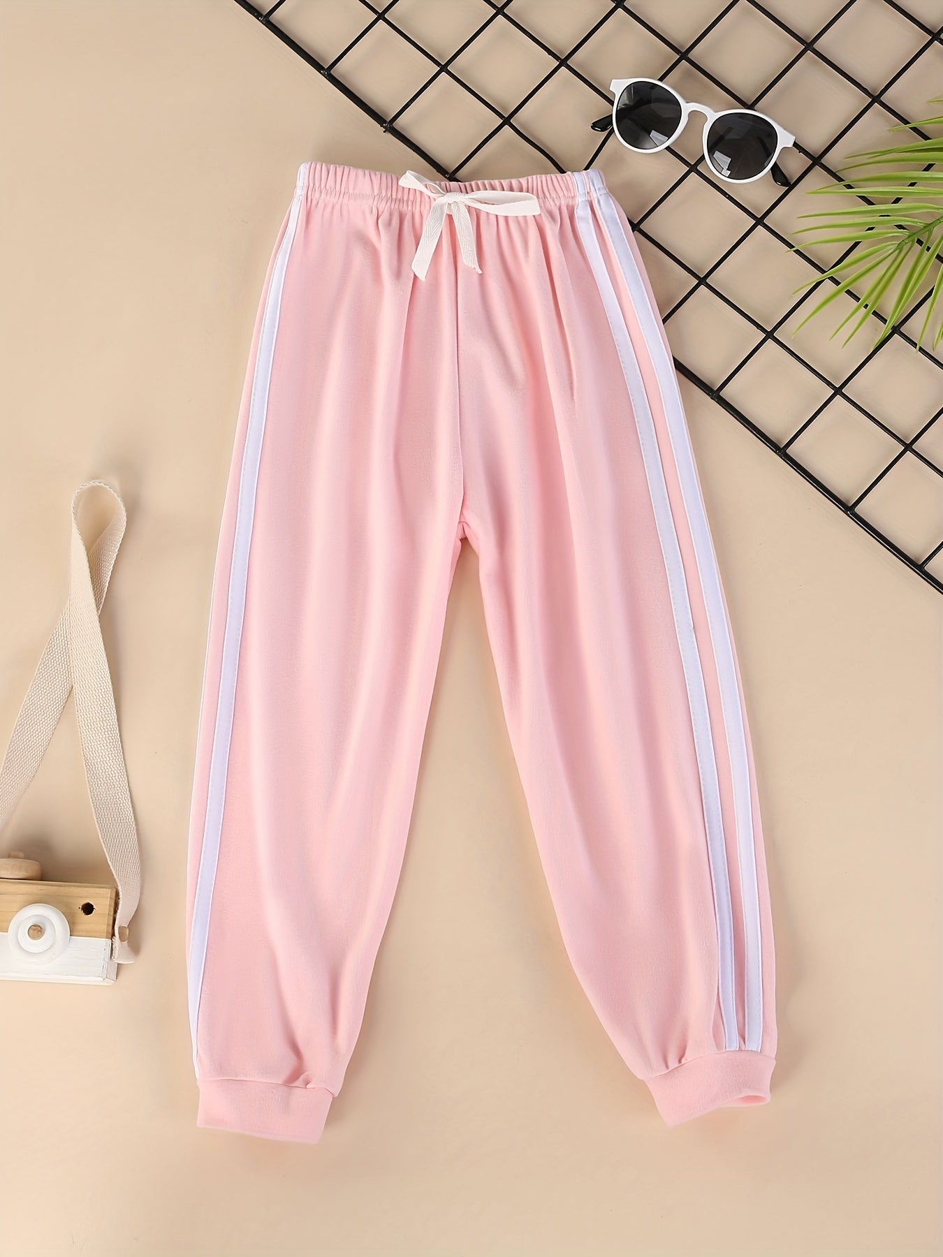 3pcs Kids Fleece Jogger Pants Warm Side Stripe Sweatpant