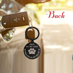 Rainbow Bridge Pet Memorial Metal Engraved Keychain