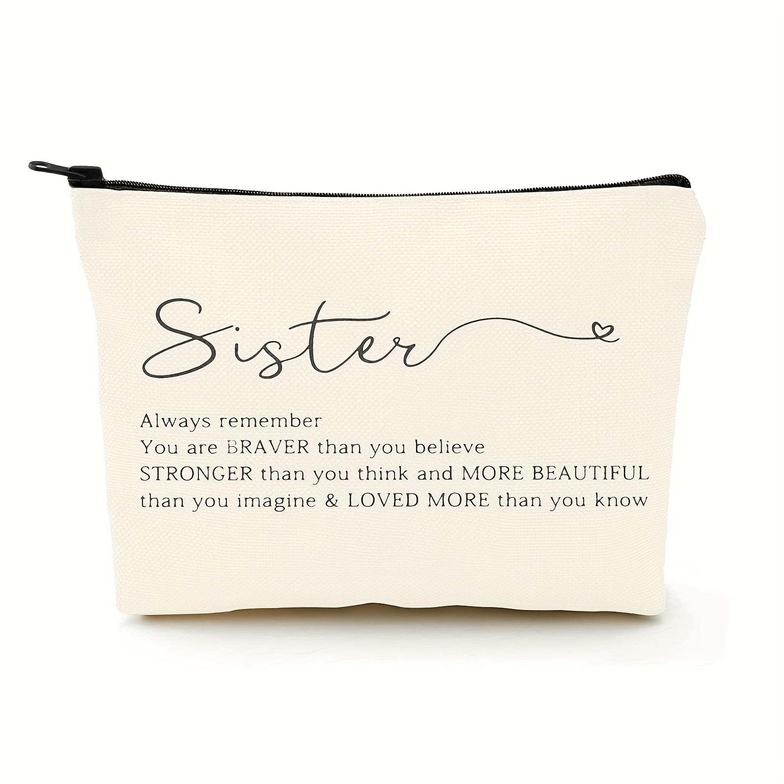 Sister Makeup Organizer Bag with Inspirational Message