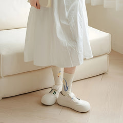 5 Pairs Floral Cartoon Print Socks Women's Stockings