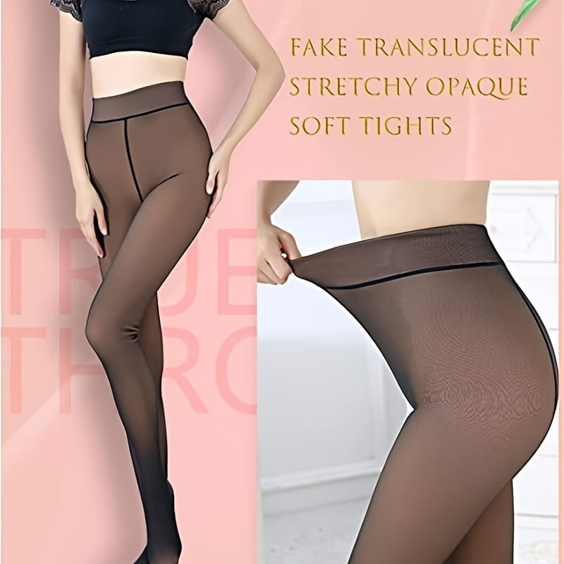 Thermal Lined Tights For Women Opaque Winter Pants