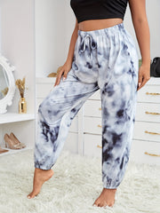 Plus Tie Dye High Waist Sleepwear Joggers