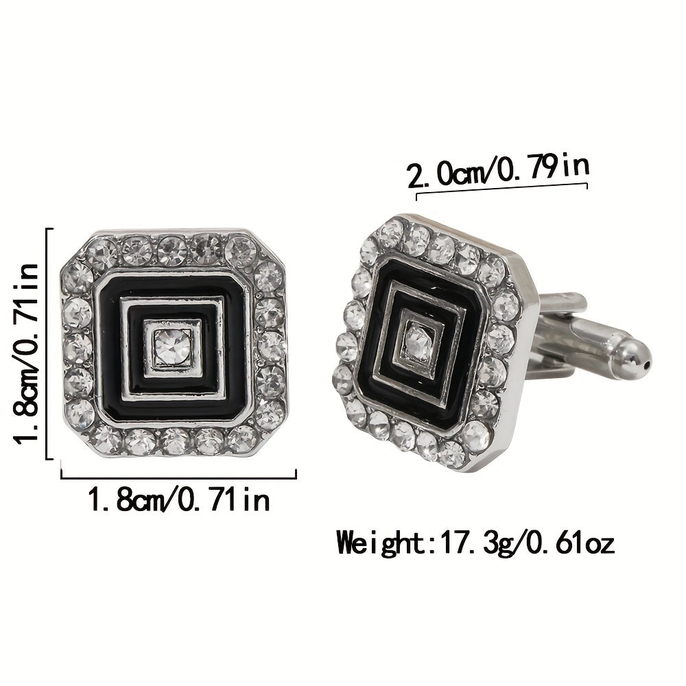 Faux Diamond Button Cufflinks Shirt Cufflinks Versatile Accessories