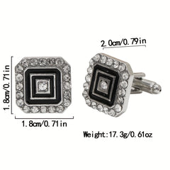 Faux Diamond Button Cufflinks Shirt Cufflinks Versatile Accessories
