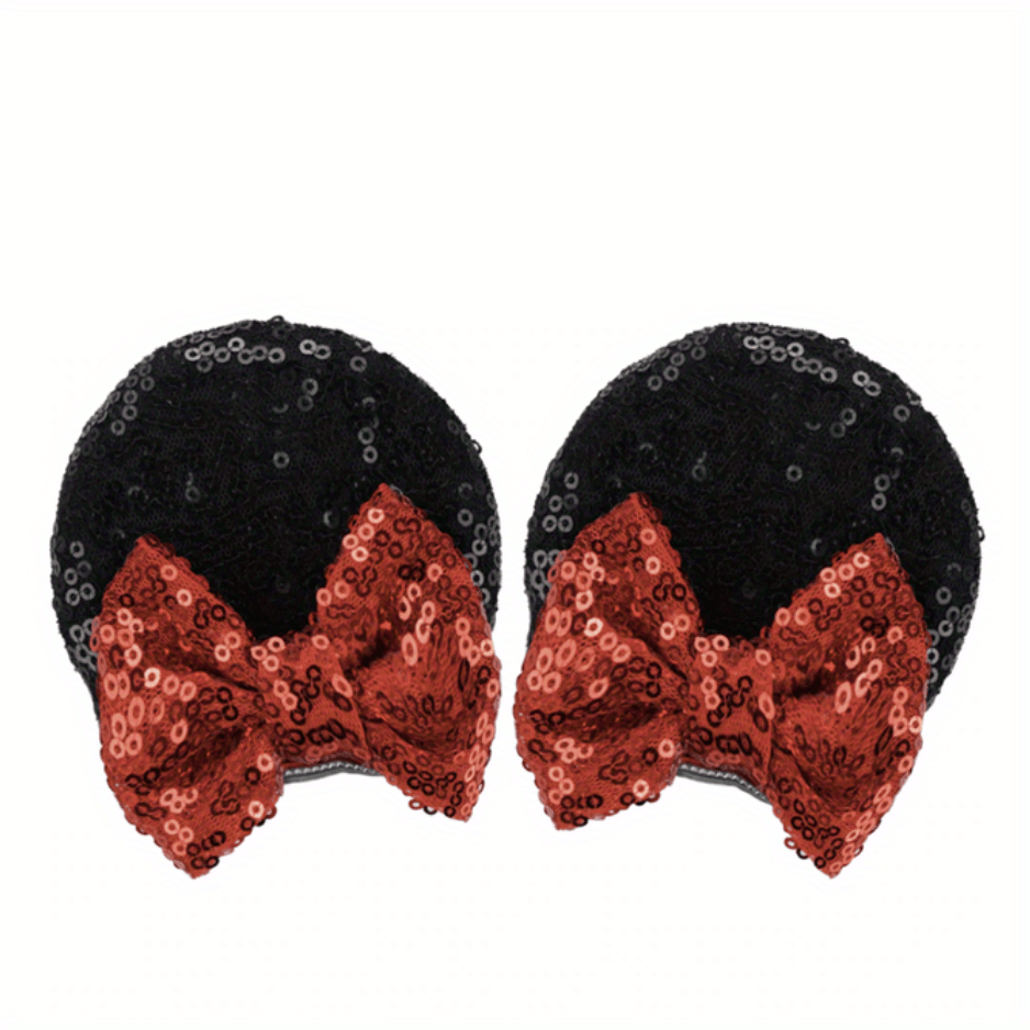 Sequin Mouse Ears Hair Clips Glitter Bows Baby Girls Accessories