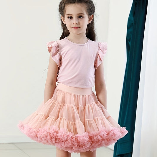 Toddler Girls Mesh Tutu Skirt for Birthday Party Dance Performance