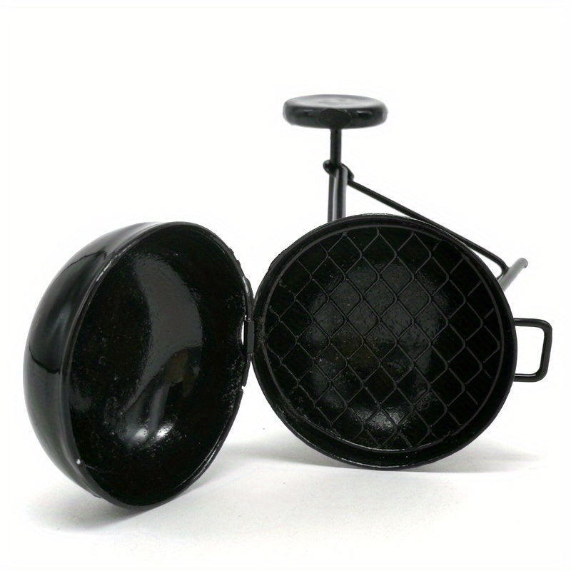 Mini Metal BBQ Grill Model Dollhouse Accessory with Realistic Detailing