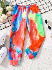 Girls' Tie Dye Joggers High Waist Sweatpants Kids Clothes