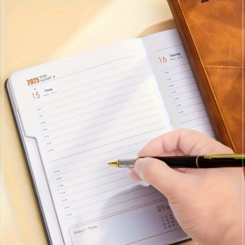 Personalized A5 Planner Custom Text Bound Notebook Monthly Tabs Light Brown