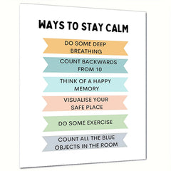 Calm Down & Stay Centered Poster - Coping Skills