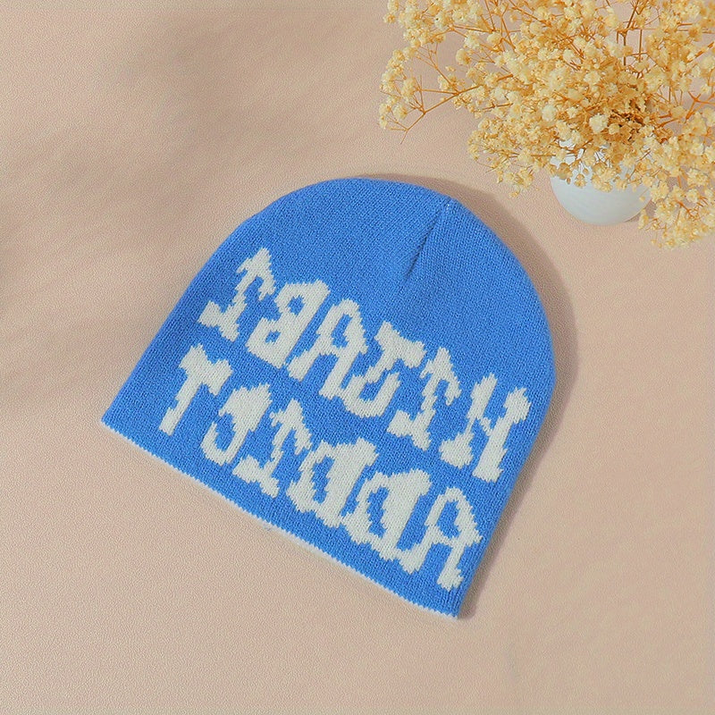 Y2K Candy Beanie Gothic Letter Knitted Warm Beanie Hip Hop Unisex Hat