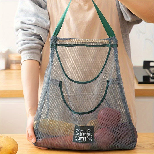 Large Capacity Mesh Storage Bag Hanging Portable Fruit And Vegetable Storage Bag