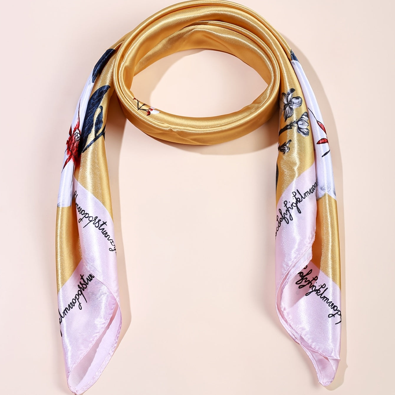 Flower Print Scarf Multifunction Large Bandana Headscarf Head Wrap